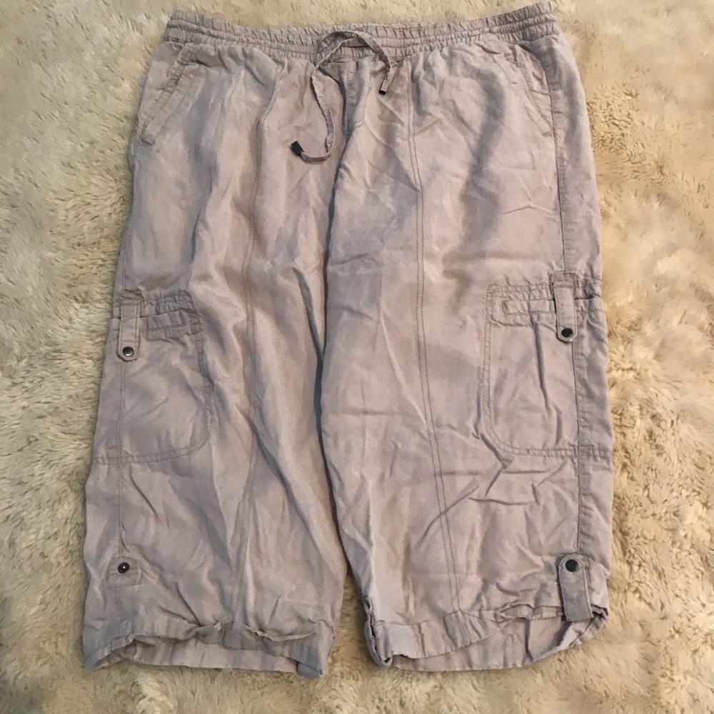 Lane Bryant khaki cargo capris